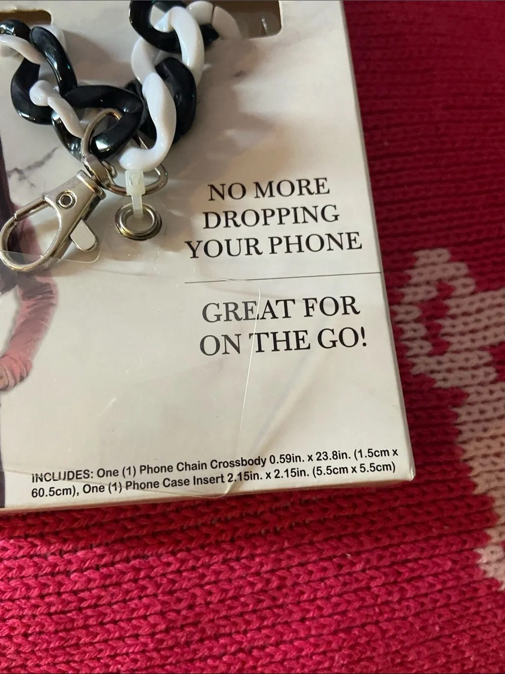 Black & White Smartphone Chain Crossbody